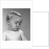 1960s portrait baby nodding off to sleep by Anonymous