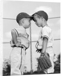 1960s two boys playing baseball arguing by Anonymous