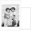 1960s two boys playing baseball arguing by Anonymous