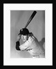 1950s portrait baseball player batting at bat looking at camera by Anonymous