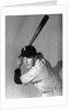1950s portrait baseball player batting at bat looking at camera by Anonymous