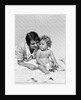 1920s 1930s woman mother lying sitting with baby on blanket by Anonymous