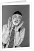 1990s character portrait man gray beard wearing yarmulke hebrew jewish skullcap hands up to face gesture funny expression oy looking at camera by Anonymous