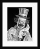 1950s portrait of clown wearing top hat smiling looking at camera by Anonymous