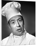 1950s portrait man chef humorous expression looking at camera by Anonymous