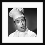 1950s portrait man chef humorous expression looking at camera by Anonymous
