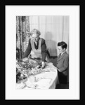 1950s grandmother grandson turkey thanksgiving dinner by Anonymous