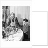 1950s grandmother grandson turkey thanksgiving dinner by Anonymous