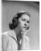 1950s 1960s woman portrait worried facial expression hand to cheek tooth pain by Anonymous