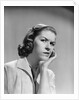 1950s 1960s woman portrait worried facial expression hand to cheek tooth pain by Anonymous