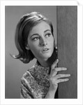 1960s woman peeking corner scare by Anonymous