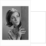 1960s woman peeking corner scare by Anonymous
