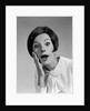1960s brunette woman mouth agape eyes wide hand to cheek funny face expression shock surprise anger amazed by Anonymous