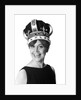 1970s smiling portrait woman wearing queen's crown looking at camera by Anonymous