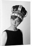 1970s portrait woman wearing queen's crown looking at camera by Anonymous