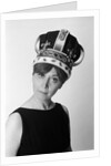 1970s portrait woman wearing queen's crown looking at camera by Anonymous