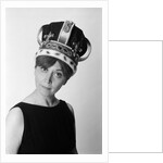 1970s portrait woman wearing queen's crown looking at camera by Anonymous