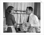 1960s man woman washing dishes kitchen sink by Anonymous