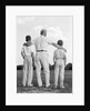 1960s back view grandfather with two grandsons boys by Anonymous