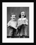 1930s two children standing singing by Anonymous