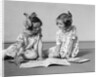 1930s two girls painting in book with watercolors by Anonymous