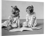 1930s two girls painting in book with watercolors by Anonymous