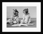 1930s two girls painting in book with watercolors by Anonymous