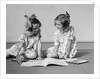 1930s two girls painting in book with watercolors by Anonymous