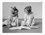 1930s two girls painting in book with watercolors by Anonymous