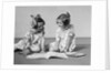1930s two girls painting in book with watercolors by Anonymous