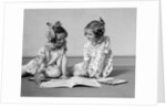 1930s two girls painting in book with watercolors by Anonymous