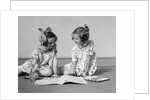 1930s two girls painting in book with watercolors by Anonymous