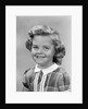 1950s portrait smiling girl with white collar plaid dress looking at camera by Anonymous