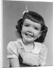 1950s smiling brunette girl with bangs by Anonymous
