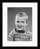 1950s smiling blond boy wearing plaid shirt bow ties looking at camera by Anonymous