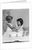 1930s two girls sisters at bathroom sink by Anonymous