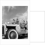 1950s teens in roofless hotrod with graffiti atom & eve no kissing etc. by Anonymous