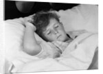 1940s 1950s boy sleeping in bed by Anonymous