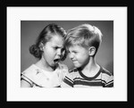 1950s boy and girl arguing head to head by Anonymous