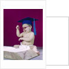 1960s graduate baby wearing mortarboard eyeglasses reading book by Anonymous