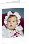 1960s baby wearing raincoat and hat by Anonymous