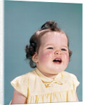 1960s smiling baby open mouth showing two new teeth gums teething by Anonymous