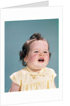 1960s smiling baby open mouth showing two new teeth gums teething by Anonymous