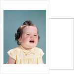 1960s smiling baby open mouth showing two new teeth gums teething by Anonymous