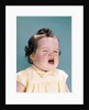 1950s 1960s unhappy crying baby mouth open showing new teeth teething pain by Anonymous