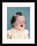 1950s 1960s unhappy crying baby mouth open showing new teeth teething pain by Anonymous