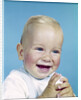 1950s 1960s happy laughing blond baby boy by Anonymous