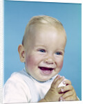 1950s 1960s happy laughing blond baby boy by Anonymous