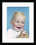 1950s 1960s happy laughing blond baby boy by Anonymous