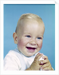 1950s 1960s happy laughing blond baby boy by Anonymous